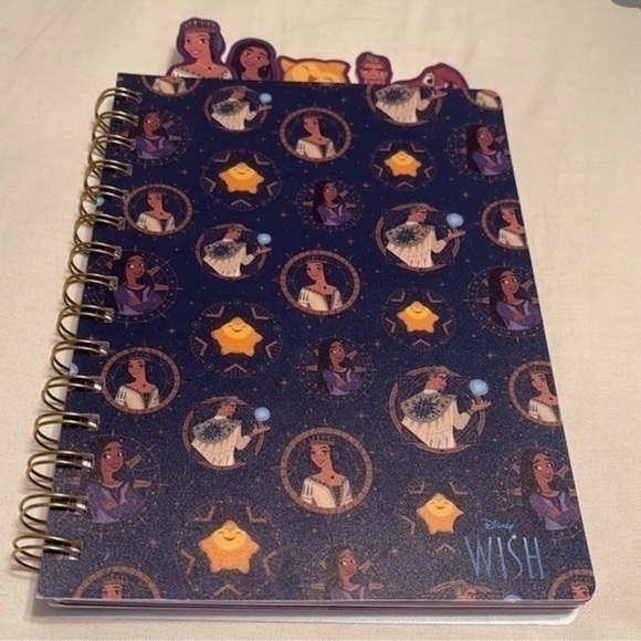 Disney | Office | Disney Wish Character Spiral Notebook Navy And Gold ...